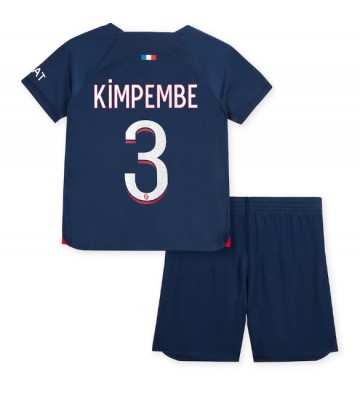 Paris Saint-Germain Presnel Kimpembe #3 Hemmaställ Barn 2023-24 Kortärmad (+ Korta byxor)